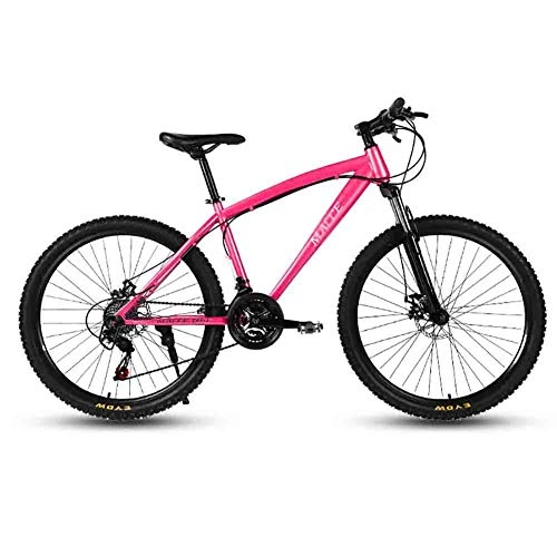 Mountain Bike : GAOTTINGSD Adult Mountain Bike Mountain Bike Adult MTB Bicycle Road Bicycles For Men And Women 24In Wheels Adjustable Speed Double Disc Brake (Color : Pink, Size : 21 speed)