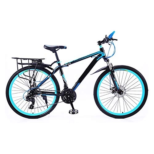 Mountain Bike : GAOTTINGSD Adult Mountain Bike Mountain Bike Adult Road Bicycle Men's MTB Bikes 24 Speed Wheels For Womens teens (Color : Blue, Size : 24in)