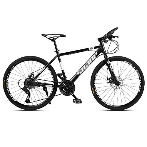 Mountain Bike : GAOTTINGSD Adult Mountain Bike Mountain Bike Road Bicycle Men's MTB 24 Speed 24 / 26 Inch Wheels For Adult Womens (Color : Black, Size : 24in)