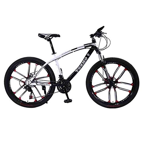 Mountain Bike : GAOTTINGSD Adult Mountain Bike MTB Bicycle Adult Mountain Bike Road Bicycles For Men And Women 24 / 26In Wheels Adjustable Speed Double Disc Brake (Color : Black-26in, Size : 21 Speed)