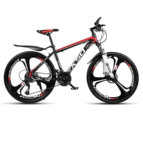 Mountain Bike : GAOTTINGSD Adult Mountain Bike MTB Bicycle Road Bicycles Adult Teens City Shock Absorber Bikes Mountain Bike Adjustable Speed For Men And Women Double Disc Brake (Color : Red-26in, Size : 21 speed)