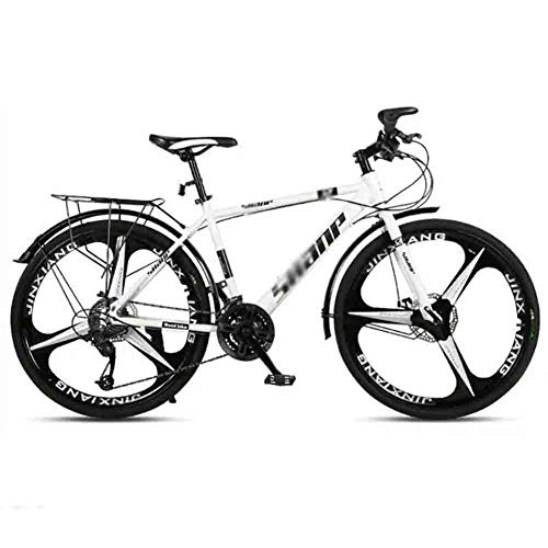 Mountain Bike : GAOTTINGSD Adult Mountain Bike MTB Bicycle Road Bicycles Mountain Bike Adult Adjustable Speed For Men And Women 26in Wheels Double Disc Brake (Color : White, Size : 21 speed)