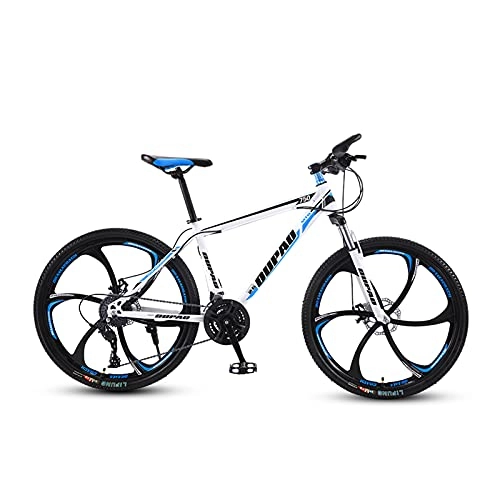 Mountain Bike : GAOXQ Full Suspension Mountain Bike 21 Speed Bicycle 27.5 Inches Mens MTB Disc Brakes, a Red / Blue White Blue