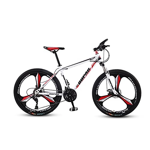 Mountain Bike : GAOXQ Mountain Bike 21 Speed MTB 27.5 Inches Wheels Dual Suspension Mountain Bicycle, Multiple Colors White Red