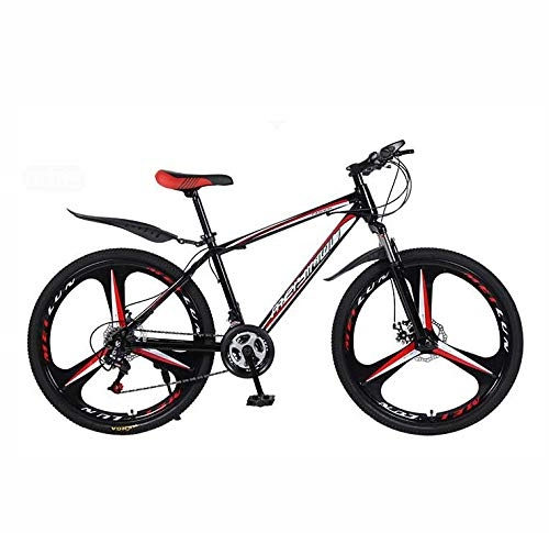Mountain Bike : GASLIKE 26 Inch Mountain Bike Bicycle, High Carbon Steel And Aluminum Alloy Frame, Double Disc Brake, PVC And All Aluminum Pedals, B, 21 speed