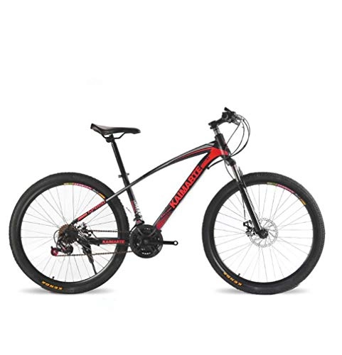 Mountain Bike : GASLIKE Adult Mountain Bike, Double Disc Brake Bikes, Beach Snowmobile Bicycle, Upgrade High-Carbon Steel Frame, 24 Inch Wheels, Red, 24 speed