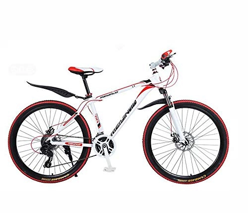 Mountain Bike : GASLIKE Hardtail Mountain Bike Bicycle, PVC And All Aluminum Pedals, High Carbon Steel And Aluminum Alloy Frame, Double Disc Brake, 26 Inch Wheels, A, 24 speed