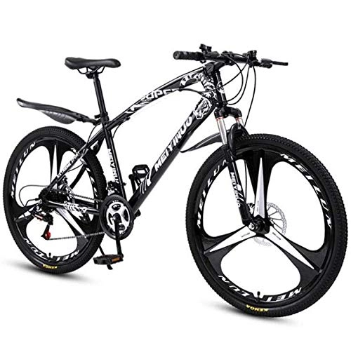 Mountain Bike : GASLIKE Mountain Bike Bicycle for Adult, High-Carbon Steel Frame, All Terrain Hardtail Mountain Bikes, Black, 26 inch 21 speed