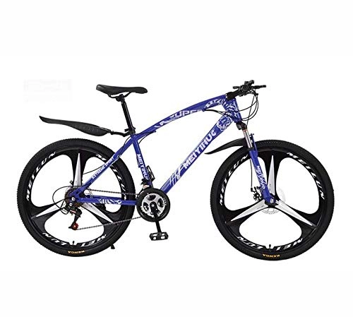 Mountain Bike : GASLIKE Mountain Bike Bicycle for Adult, High-Carbon Steel Frame, All Terrain Hardtail Mountain Bikes, Blue, 26 inch 27 speed