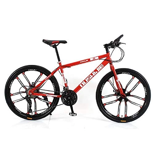 Mountain Bike : GDDYQ Mountain Bike, 26 Inch 24 Speed Front And Rear Disc Brakes City Bicycle Lightweight Solid Frame Speed Adjustable