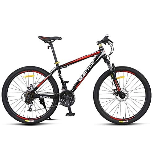 Mountain Bike : Giow 24-Speed Mountain Bikes, 26 Inch Adult High-carbon Steel Frame Hardtail Bicycle, Men's All Terrain Mountain Bike, Anti-Slip Bikes, Red