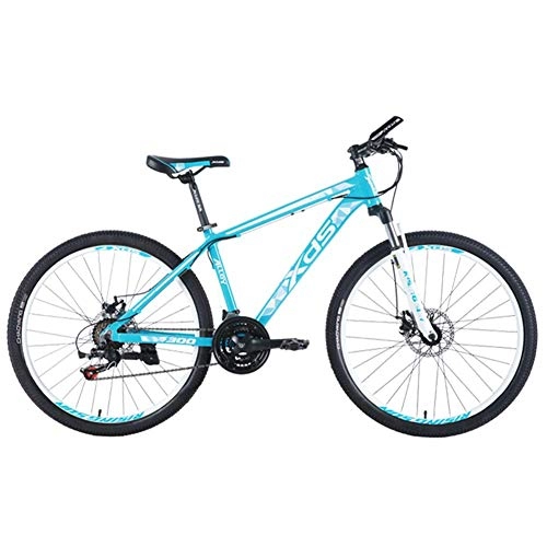 Mountain Bike : Giow 26 Inch Mountain Bikes, Aluminum 21 Speed Mountain Bike with Dual Disc Brake, Adult Alpine Bicycle, Anti-Slip Bikes, Hardtail Mountain Bike, Blue, 15.5 Inches