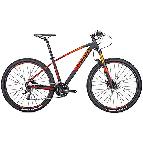 Mountain Bike : Giow Adult Mountain Bikes, 27-Speed 27.5 Inch Big Wheels Alpine Bicycle, Aluminum Frame, Hardtail Mountain Bike, Anti-Slip Bikes, Orange