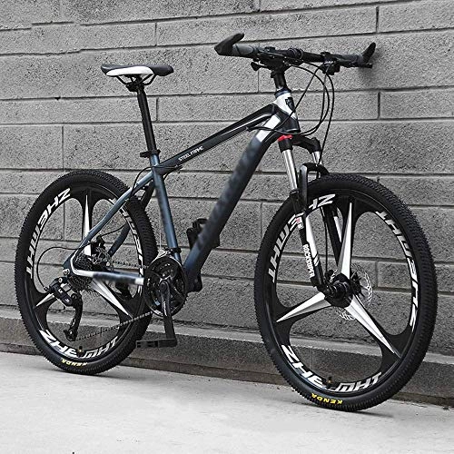 Mountain Bike : Giow Black Swordsman 26 Inch Cross-country Mountain Bike, High-carbon Steel Hardtail Mountain Bike, Mountain Bicycle With Front Suspension Adjustable Seat (Color : 24 speed)