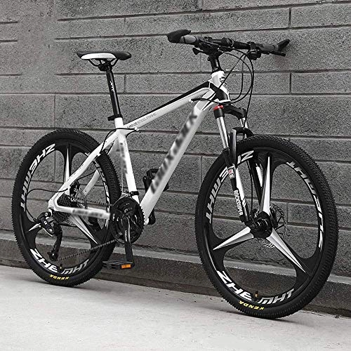 Mountain Bike : Giow White 26 Inch Cross-country Mountain Bike, High-carbon Steel Hardtail Mountain Bike, Mountain Bicycle With Front Suspension Adjustable Seat (Color : 21 speed)