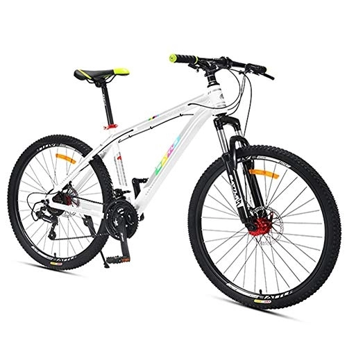 Mountain Bike : GJZM 27-Speed Mountain Bikes, Front Suspension Hardtail Mountain Bike, Adult Women Mens All Terrain Bicycle with Dual Disc Brake, Red, 24 Inch