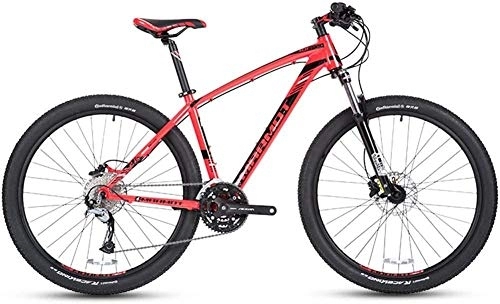 Mountain Bike : GJZM 27-Speed Mountain Bikes Men s Aluminum 27.5 Inch Hardtail Mountain Bike All Terrain Bicycle with Dual Disc Brake Adjustable Seat Red