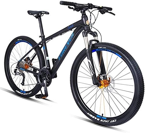Mountain Bike : GJZM Mountain bike 27.5 Inch Adult 27-Speed Hardtail Mountain Bike, Aluminum Frame Adjustable Seat Blue