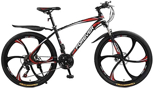 Mountain Bike : GMZTT Unisex Bicycle Adult 24 Inch Mountain Bicycle, Double Disc Brake City Road Bicycle, Trail High-Carbon Steel Snow Bikes, Mens Variable Speed Mountain Bicycles (Color : A, Size : 24 speed)