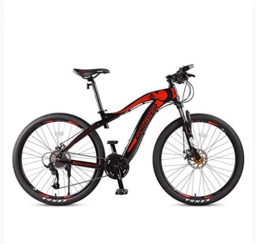 Mountain Bike : GMZTT Unisex Bicycle Adult 27.5 Inch Mountain Bicycle, Full Suspension Upgrade Aluminum Alloy Snow Bikes, Double Disc Brake City Road Bicycle, 27 Speed (Color : Red)