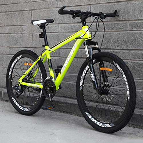 Mountain Bike : GMZTT Unisex Bicycle Adult Mountain Bicycle, Snowmobile Bikes, Double Disc Brake Beach Bicycle, High-Carbon Steel Frame Bicycles, 26 Inch Wheels (Color : Green, Size : 21 speed)