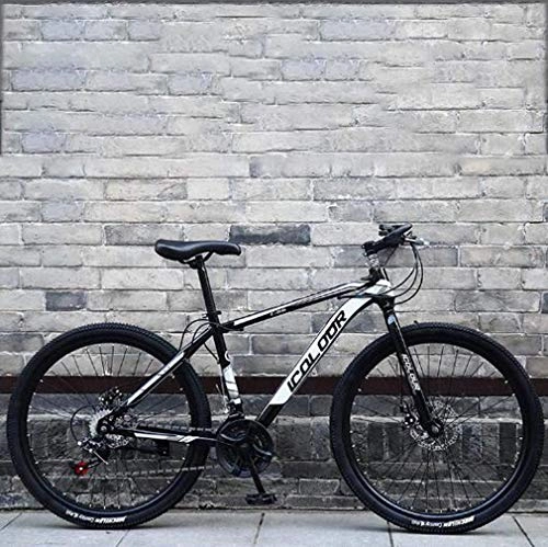 Mountain Bike : GMZTT Unisex Bicycle Folding Variable Speed Mountain Bicycle, Aluminium alloy Frame Bikes, Dual Disc Brake Beach Snowmobile Bicycle, 26 Inch Wheels, Black, 24 speed