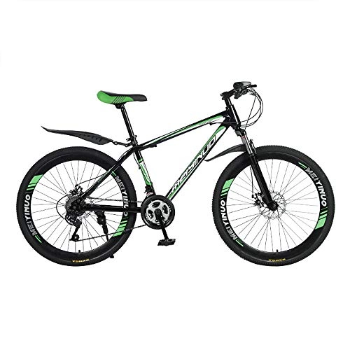 Mountain Bike : Gnohnay 26 Inch Mountain Bikes, High-carbon Steel Frame, Bicycle Adjustable Seat, Men's Dual Disc Brake Hardtail Mountain Bike, 21 speed