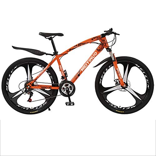 Mountain Bike : Gnohnay 26inch Mountain Bikes, Dual Disc Brake Hardtail Mountain Bike, Adjustable Seat & Handlebar, Mens Women Adult All Terrain Mountain Bike, orange, 27 speed