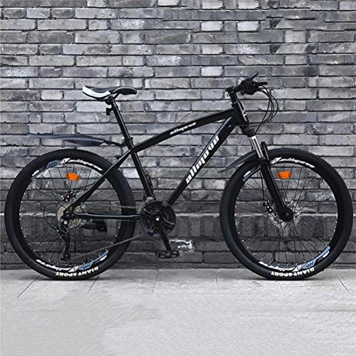 Mountain Bike : GOLDGOD 26 Inches Carbon Steel Mountain Bike, Double Shock Absorption Mtb Bicycle with Double Disc Brake Mountain Bicycle Streamlined Design Seat And Spring Fork, 30 speed