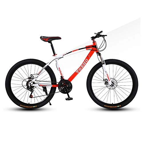 Mountain Bike : GQFGYYL-QD Mountain Bike with Adjustable Seat and Shock Absorption, Double Disc Brake Mountain Bicycle 26 Inches Wheels 21 Speed, for Adults Outdoor Riding, 1
