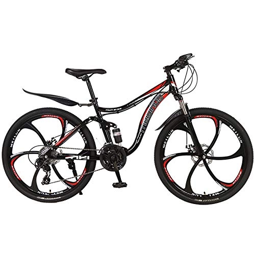 Mountain Bike : GQFGYYL-QD Mountain Bike with Adjustable Seat and Shock Absorption, Double Disc Brake Mountain Bicycle 26 Inches Wheels 27 Speed, for Adults Outdoor Riding, 3