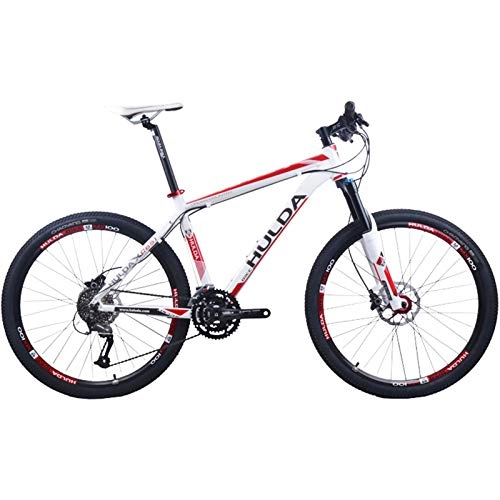 Mountain Bike : GQFGYYL-QD Mountain Bike with Front Suspension Adjustable Seat and Shock Absorption, 26 Inch 27-Speed Disc Brake Bicycles, for Adults Outdoor Riding, 4