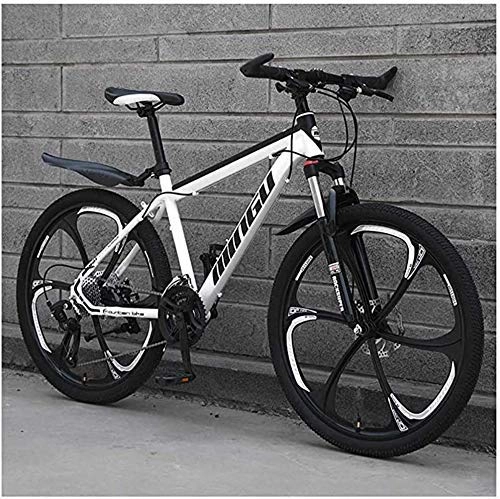 Mountain Bike : GQQ 26 inch Men's Mountain Bikes, High-Carbon Steel Hardtail Mountain Bike, Variable Speed Bicycle with Front Suspension Adjustable, B5, 27 Speed, B1