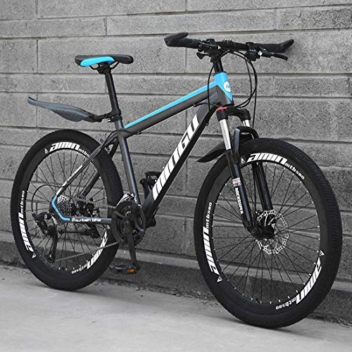 Mountain Bike : GQQ 26Inch Men Mountain Bikes, High-Carbon Steel Hardtail Mountain Bike, Variable Speed Bicycle with Front Suspension Adjustable Seat, A, 30, D