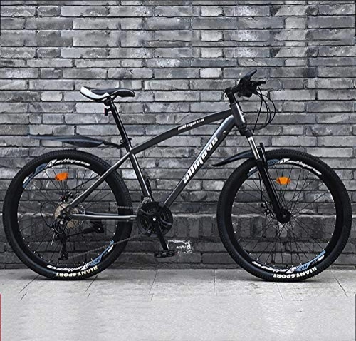 Mountain Bike : GQQ Mountain Bike, 24 inch Mountain Bikes High-Carbon Steel Hardtail Mountain Bike Front Suspension Adjustable Seat Mountain Bicycle, 30 Speed