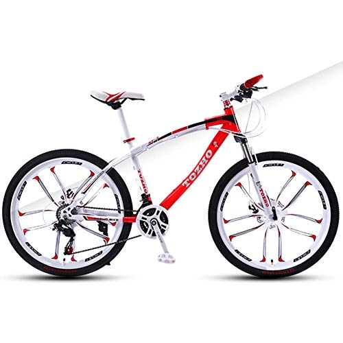 Mountain Bike : GQQ Mountain Bike, 26 inch All Terrain Bicycle 21-Speed All-Terrain Mountain Bike High Carbon Steel Frame MTB, Red