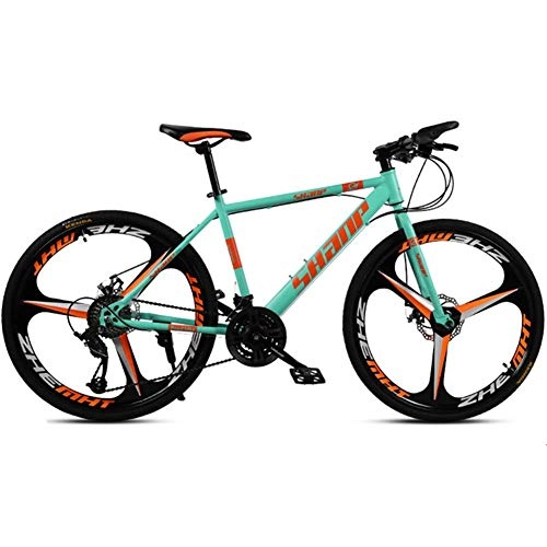 Mountain Bike : GQQ Mountain Bike, 26 inch Unisex Outroad Mountain Bikes All-Terrain Dual Disc Brake Mountain Bike High-Carbon Steel Frame, 24 Speed