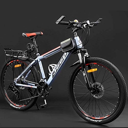 Mountain Bike : GQQ Mountain Bike, 27.5 inch Mountain Bikes Lightweight High Carbon Steel 24 / 27 / 30 Speed Bicycles Double Disc Brake Suspension Fork Road Bikes, 27 Speed