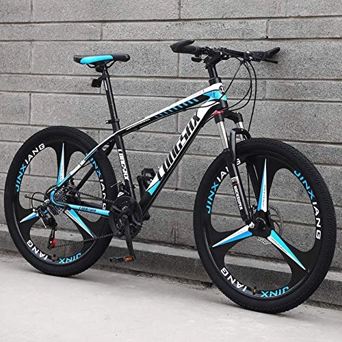 Mountain Bike : GQQ Mountain Bike, Mountain Bike 26 inch Wheels Disc Brake Shock Absorber Bicycle Student Variable Speed Road Bike, Blue, 30 Speed