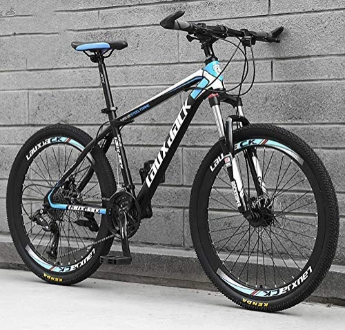 Mountain Bike : GQQ Mountain Bike, Mountain Bikes High Carbon Steel Frame Road Bicycle Racing 26 inch Spoke Wheel Suspension Fork Dual Disc Brake Bicycles, 30 Speed
