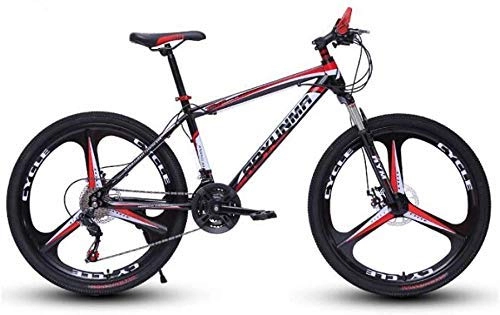 Mountain Bike : GQQ Mountain Bike, Twin Disc Brake Bikes, Beach Snowmobile Bike Variable Speed Bicycle Upgrade High-Carbon Steel Frame, D3, 27, B1