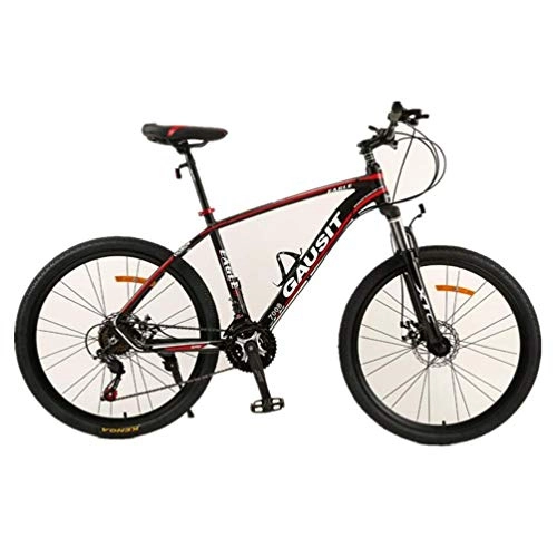 Mountain Bike : GQQ Road Bicycle 26 inch Wheel Road Bike, Bicycle Dual Disc Brake Dual Suspension Mountain Bike, Black Red, 27 Speed