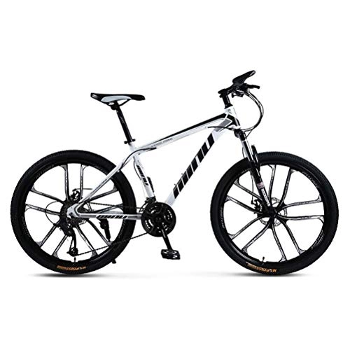Mountain Bike : GQQ Road Bicycle Hardtail Mountain Bikes, 26 inch Sports Leisure Road Bikes Boys' Cycling Bicycle, White Black, 27 Speed