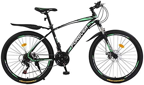 Mountain Bike : GQQ Variable Speed Bicycle, 24 Inches Adult Mountain Bike, Dual Disc Brakes Variable Speed City Road Bike, Trail Highcarbon Steel Snow Bikes, B, 27 Speed, B, 27 Speed