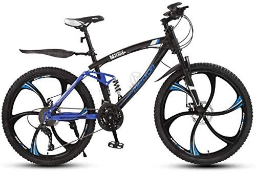 Mountain Bike : GQQ Variable Speed Bicycle, Adult Men 26 inch Mountain Bike, Students Double Disc Brake Town Bicycle, Highcarbon Steel Snow Bikes, Magnesium Alloy, C, 21 Speed, B