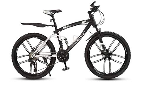 Mountain Bike : GQQ Variable Speed Bicycle, Adult Soft Tail Mountain Bike, Highcarbon Steel Snow Bikes, Students Double Disc Brake City Bicycle, 24 inch Magnesium Alloy, C, 30 Speed, C