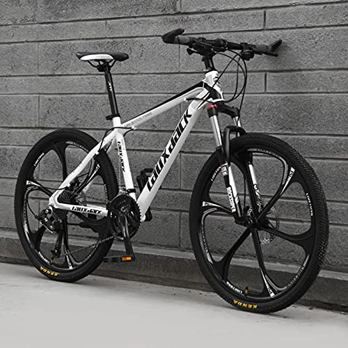 Mountain Bike : GREAT 21 / 24 / 27 Speed Mountain Bike, Student Bicycle Outdoors Sport Road Bikes 26 Inch Mountain Bike Full Suspension Bicycle Dual Disc Brake MTB(Size:27 speed, Color:White)
