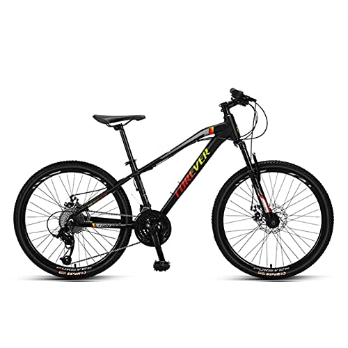 Mountain Bike : GREAT 24-Inch 27 Speed Mountain Bike, aluminum Alloy Frame Bicycle With Adjustable Waterproof Bicycle Seat Dual Disc Brakes Road Bikes For Adult Teen Students(Color:A)