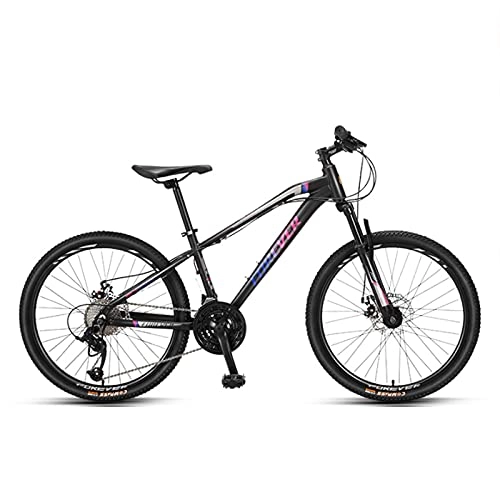 Mountain Bike : GREAT 24-Inch 27 Speed Mountain Bike, aluminum Alloy Frame Bicycle With Adjustable Waterproof Bicycle Seat Dual Disc Brakes Road Bikes For Adult Teen Students(Color:B)