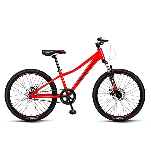 Mountain Bike : GREAT 24" Mountain Bike, Spoke Wheel Bicycle Aluminum Alloy Frame Commuter Bike Double Shock Absorption Outdoor Sports Road Bike(Color:Red)